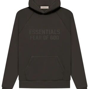 Essentials Fear Of God Off Black Hoodie